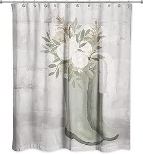 Sage Boot Florals 71 x 74 Shower Curtain