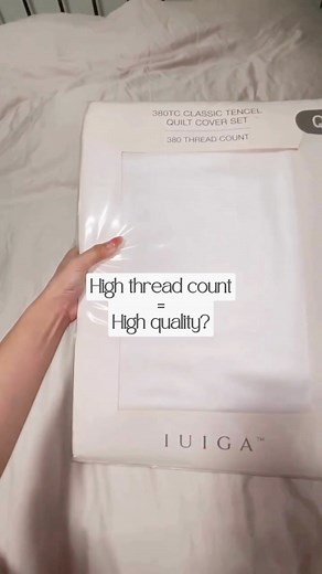 1.2K views | While high thread count =/= high quality, it’s disheartening to see misleading marketing practices in the world of bedding. Tell me what else you want me to uncover ↓ #iuiga #iuigasg #beddingtips #bedlinen #bedding | IUIGA | Facebook
