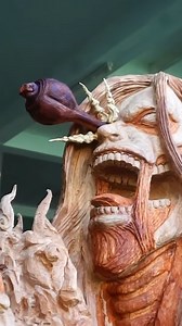 5.7K views · 30 reactions | Ce sculpteur sur bois imagine un duel entre Luffy (Gear 5) et Eren de l'Attaque des titans !  | Purebreak | Facebook