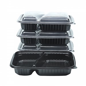 [Hot Item] 2 Compartment Microwave Safe Food Container with Lid Dividedplastic Food Storage Containers