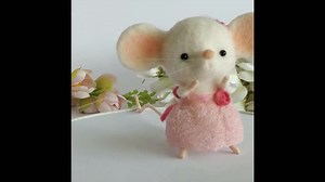 Needle Felted Mouse: Miniature Wool Animal in Pink Dress - Etsy Australia