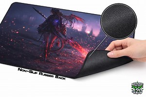 Dark Fantasy Anime Girl Gaming Desk Mat – Cyberpunk Warrior, Extended Mousepad - Etsy