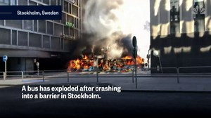Out-of-service bus explodes in Stockholm, driver injured