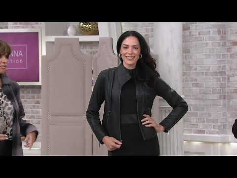 Lisa Rinna Collection Ponte Dress with Faux Leather Trim on QVC