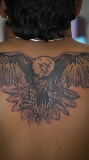 Eagle Upper Back Realism Tattoo - Ipoh, Perak