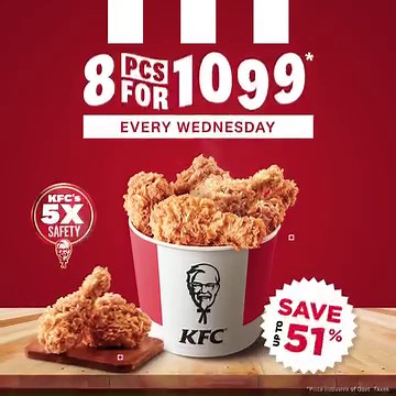 Hungry for Hot & Crispy? Grab 8 for 1099 every Wednesday at your nearest KFC Nepal!😁 #KFCWednesday #8for1099 #HotNCrispy | KFC Nepal