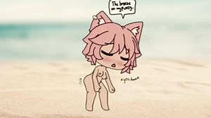 Gacha life girl squirt on beach! Public! Wet noises