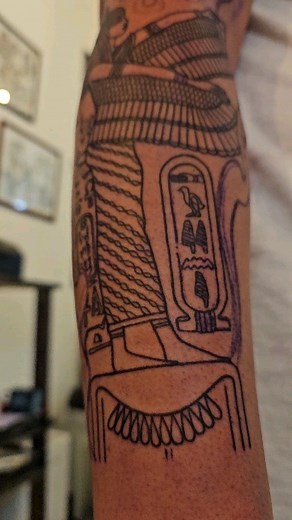 Ancient Egypt has ancient secrets #egyptology #egyptiantattoo #art #maltatattoostudio #blackworktattoo #kwadroncartridges #dynamicblack #inkjecta #customartwork #positivevibrationstattoosmalta #tattoosmalta #mysterious #egyptart | Positive Vibrations Tattoos Malta