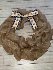 Floral Burlap Wreath: Sunflower Bow - Etsy Canada
