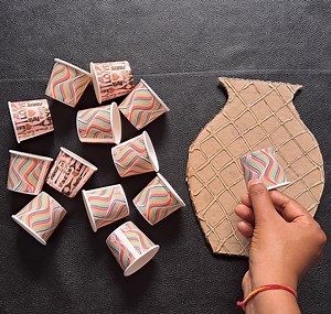 18K views · 106 reactions | waste paper cup reuse idea for flower wall hanging #diy #easy #craft #resue #papercup #recycle #homedecor | Creative ViNii | Facebook