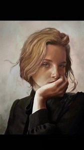 11K views · 705 reactions | The dark areas of the left eye contrast with the blonde hair and light background, but mid-tones bring harmony. Subtle blending of background colors into the soft hair creates gentle highlights, enhancing this delicate portrait. Via: @paolaportfolio  Artwork: Portrait Process in Oil Art by: @ashart___ Remarks by: @artartluther #artworkanalysis #paolaluther Art Lessons: @therealatelier  | Paola Luther Art | Facebook