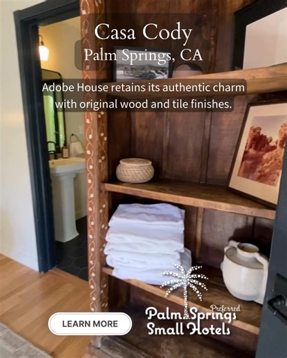 Casa Cody embodies the spirit of Palm Springs for a reason — it’s the oldest operating hotel in the city. Here, you can relax in two pools, enjoy handcrafted cocktails and bites at Harriet’s Bar and Lounge, and pick citrus from mature trees. #palmsprings #california #hotel #travel | Palm Springs Preferred Small Hotels