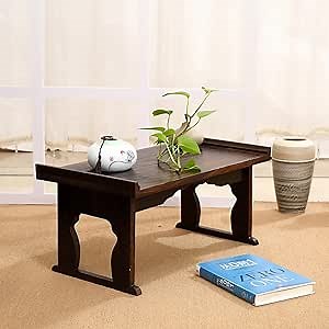 Altar Table - Premium Japanese Meditation Table & Shrine Stand - Folding Chabudai Tatami Puja Table - Low Tea Table for Sitting On The Floor -Sleek Finish