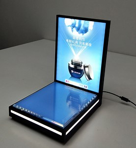 [Hot Item] Custom Illuminated Acrylic Skincare Counter Display Stand LED Acrylic Cosmetic Display Stand Store Retail Display Showcase