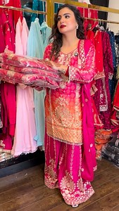 9.9K views · 180 reactions | Product Name:Pink Orange Sharara Price:115 Sizes:38 to 46 Order on App & Get 10%OFF! ✨Code -welcome 10 Download Now -Simran Exclusive Clothing New jersey  Brampton Surrey Worldwide shipping available  Toll free:1888-212-3212 www.simranexclusive.com. | Simran Exclusive - Orignal Lawn Suits | Facebook