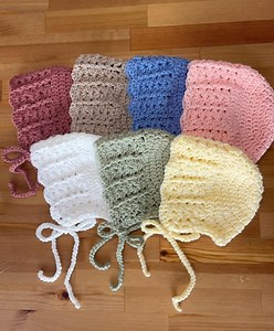 Handmade Crochet Baby Bonnets | Baby Gift | Free Shipping | Newborn-toddler | - Etsy