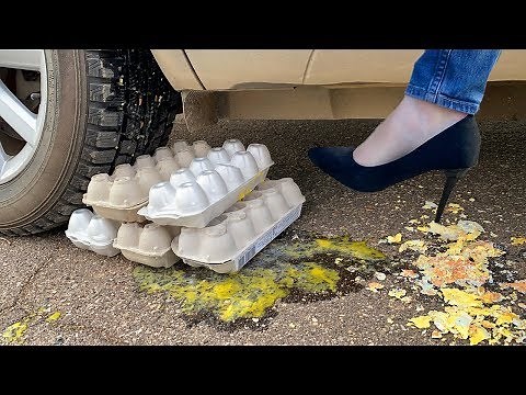 car stuck girl - girl crush car vs crushing things with car