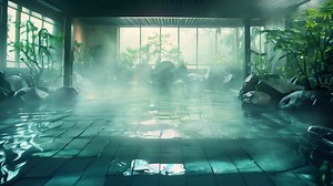 Download Japanese onsen hot spring resort. for free