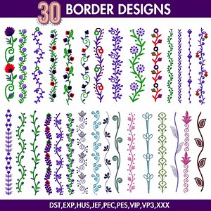 30 Floral Border Embroidery Designs: Creative Machine Patterns (instant Download) - Etsy Australia