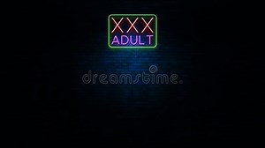 XXX Adult Neon Ligtht Sign Flickering at Wall in the Night Stock Footage - Video of concept, leisure: 80810268