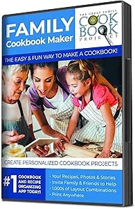 Custom Cookbook Making Kit Including 5 Printed Cookbooks Filled with Your Favorite Recipes - Quick, Convenient and Easy to Use - No More Typing Recipes.