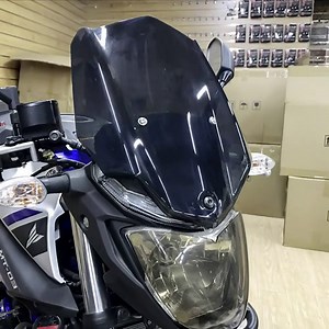 Motorcycle Windshield Windscreen Wind Shield Screen Airflow Deflector Cover Protector for Y-amaha MT03 MT-03 MT 03 2016 2017 2018 2019 Double Bubble Visor Pare-brise Front Fairing (Smoke)