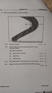 What is a meander?Draw a labelled free-hand cross-section from... | Filo