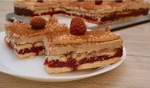 Posna torta sa keksom i malinama bez pečenja