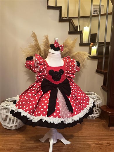 Minnie Mouse Inspired Dress Handmade Polka Dot Red Tutu, Handmade Princess Dress - Girls’ Special Occasion Disney Baby Girl Toddler Outfit - Etsy
