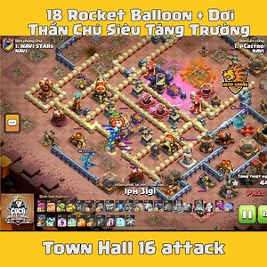18 Rocket Balloons Dơi Siêu Tăng Trưởng Clash of clans | Akari Gaming Trận đánh khó tin nhưng có thật như này sẽ mang lại cảm xúc khó tả cho quý khán giả. Hãy nhớ nhập mã nhà sáng tạo nội dung trước khi mua ưu đãi, mã của mình là akari, cảm ơn các bạn rất nhiều về điều này. Clash on! #clashofclans #CoC #akarigaming #supercell #akaricoc #clashofclan #supercellgames #coc | Akari Gaming