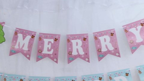 Christmas Gingerbread Man Merry Birthday Party Decorations, Christmas Banner Cake Topper Latex Balloons for Winter Holiday Xmas Theme Boys Girls Party Supplies