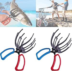 2PCS Fishing Pliers Gripper, 3 Claw Fish Gripper Fish Pliers Fish Grabber Tool, Metal Fish Control Clamp Claw Fishing Tools Fish Grips Tackle Fish Control Forceps Fishing Accessories