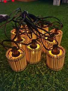 [Hot Item] Vintage Bamboo Lampshades Lantern String Lights Cafe Light for Patio Garden Gazebo