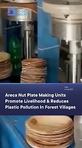 2K views · 12 reactions | A compelling video sheds light on the efforts of individuals in reducing plastic pollution. The footage showcases areca nut plate making units thriving in forest villages, emphasising the intersection of livelihood and sustainability. These initiatives not only provide sustainable livelihood opportunities for the communities but also contribute significantly to plastic pollution reduction. #ArecaNut #PlasticPollution #sustainability | The Logical Indian | Facebook