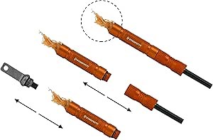 PYRO PUTTY Compact Ferro Rod - Comes with 2 Foil Packs of Putty Putty (Summer and Winter) & a Multitool Striker (Compact Ferro Rod Orange Kit)