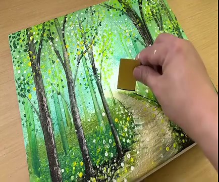 11K views · 227 reactions | Painting Olive Green Forest / Acrylic Painting Techniques | Acrylic Painting Techniques | Facebook