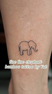 Fine line elephant bamboo tattoo by Yut #sakyant #bambootattoo #thaitattoo #thailandtattoo | Joker Brothers Tattoo Studio