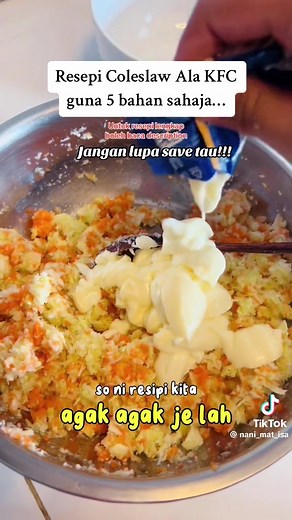 Recipe Coleslaw Ala KFC Credit Tiktok @nani_mat_isa | Garden Western grill
