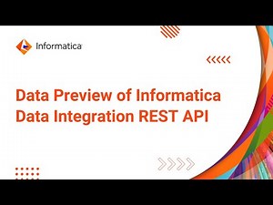 Informatica Data Integration REST API - Data Preview