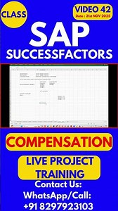 SAP SuccessFactors Compensation Training Online Class 42 21st Nov 2025 #sapsuccessfactorstraining