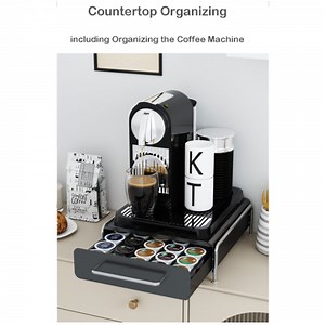 [Hot Item] Multi-Functional Coffee Machine Shelf with Drawer, Desktop Organizer for Coffee Capsules, Office Storage Solution