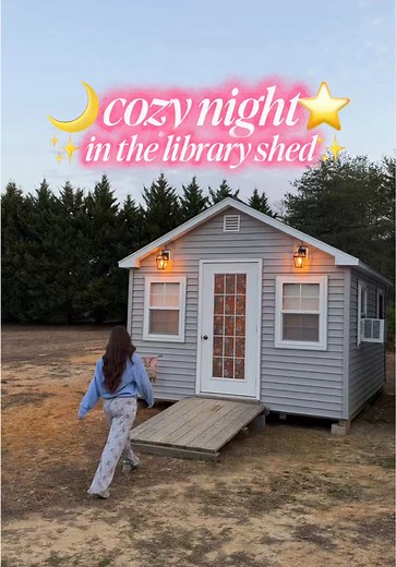 Spring & Warm Cozy Night in the Library Shed 🌸📚