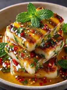 27K views · 28 reactions | Mediterranean Grilled Halloumi with Chili Flakes, Honey, and Lime Sauce Ingredients For the Grilled Halloumi: 250g halloumi cheese, sliced into ½-inch thick pieces 1 tbsp olive oil Salt and black pepper, to taste ❣ | Mediterranean Diet & Recipes For Beginners | Facebook