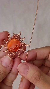 1.9K views · 73 reactions | Sun Pendant | online tutorial | round cabochon | wire wrap stone no hole | Lan Anh Handmade | Facebook