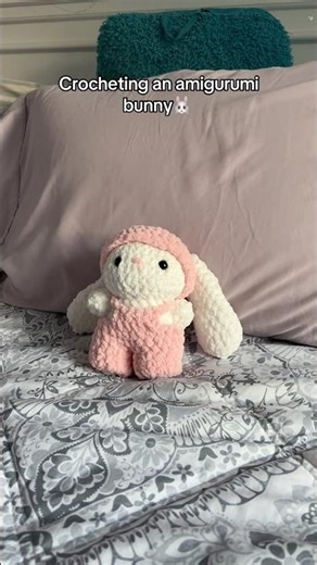 Crocheting an amigurumi bunny