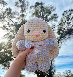 Crochet Bunny Plush in Onesie Pajamas - Etsy