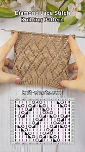 Diamond Lace Stitch Knitting Pattern #diamondstitch #knittingpattern #knitstitches | Free Knitting Patterns