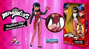 Miraculous Ladybug Fashion Flip with Sequin Outfit Doll by Playmates Toys