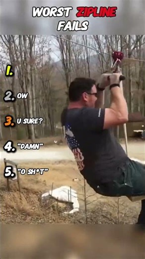 Ranking Top 5 ZIPLINE Fails Compilation😂 #funny #fails