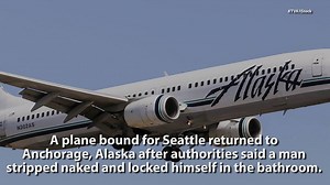 A plane bound for Seattle returned to Anchorage after a man reportedly locked himself in the bathroom and stripped naked. http://bit.ly/2EtViH2 | FOX23 News